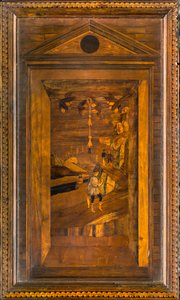Lignaean Canonical Choir, Inlaid by Giovanni Maria Platina 1484, Superior Stall by Giovanni Maria Platina