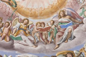 Angels and putti singing (detail) by Giovanni Mauro della Rovere