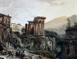 The Temple of Vesta at Tivoli by Giovanni Migliara