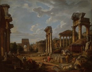 A Capriccio of the Roman Forum by Giovanni Paolo Panini
