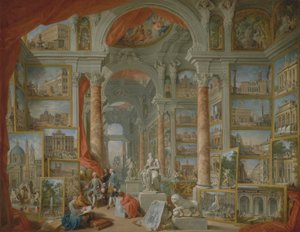 Picture gallery with views of modern Rome by Giovanni Paolo Panini