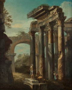 Roman Ruins Landscape by Giovanni Paolo Pannini