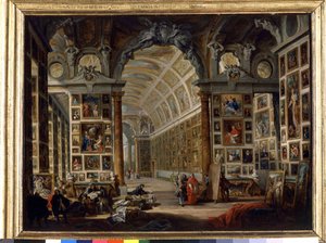 The gallery of Cardinal Silvio Valenti Gonzague by Giovanni Paolo Pannini