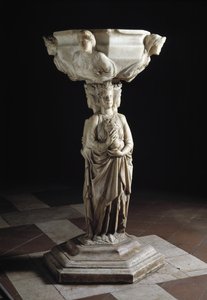 Benitier with the Three Theological Virtues and the Basin Decorated with the Busts of the Four Cardinal Virtues, 13th Century by Giovanni Pisano