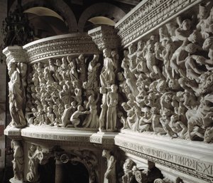The Christ Judge Between the Elect and the Damned (detail) by Giovanni Pisano