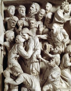 Detail of the Reliefs of the Chair by Giovanni Pisano: The Kiss of Judas (Detail)