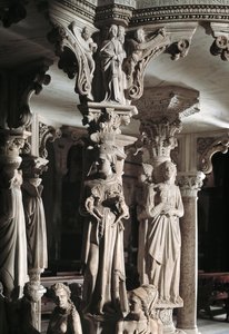 Detail of the Sculpted Groups Supporting the Chair: The Church Feeds Her Children