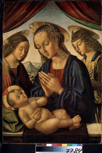 Virgin and Child with Angels by Giovanni Santi or Sanzio