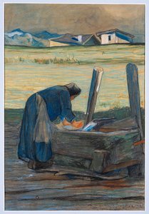 Washer at Fountain by Giovanni Segantini