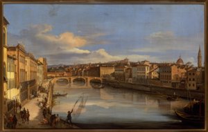 A View of the Arno and the Ponte Vecchio, Florence