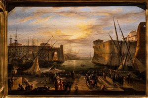 The Marina of Livorno and the Medici Fortress in the background