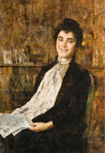 Portrait of His Wife Luisa by Giovanni Sottocornola