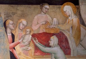 The Life of the Virgin: The Birth of Mary (detail)