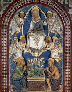 Assumption of Virgin, Majolica, Magistrate Palace Palazzo Pretorio, Former Castle of Counts Guidi, Poppi, Tuscany, Italy