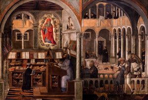Saint Jerome appears to Saint Augustine, circa 1505-1510 by Giovanni di Niccolo Mansueti