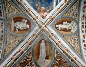 Mosaic Niches and Statues (detail) by Girolamo Romanino
