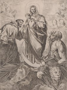 The Virgin with Saints Jerome and Francis by Girolamo Rossi