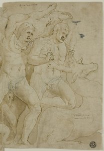 Ancient Sarcophagus Relief with the Labors of Hercules