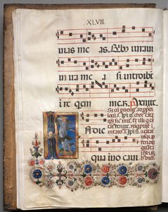Antiphonary: Initial, angel by Girolamo da Cremona