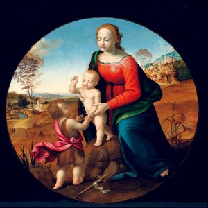 Madonna And Child With The Infant Saint John The Baptist by Giuliano Bugiardini