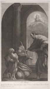 Saint Anne kneeling holding the Virgin, 1760-1800 by Giuliano Traballesi