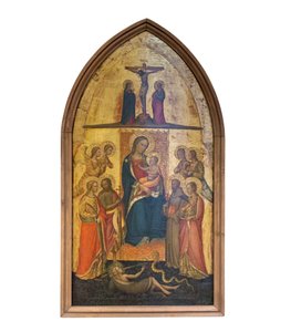 Enthroned Madonna with Child Among Four Angels and Saints by Giuliano di Simone da Lucca