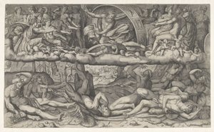 Battle of Gods and Giants by Giulio Bonasone (attributed to)