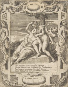 Ixion Embracing a Cloud, Thinking it is Juno, Cupid at the Right, 1531-76 by Giulio Bonasone