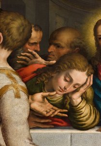 Chapel of the SS Sacrament, Second span north side, Giulio Campi, Last Supper, Detail 1569