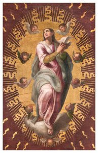 Sacristy of the Canons, Giulio Campi 1568, Banner of the Assumption by Giulio Campi