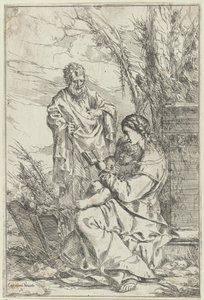 Holy Family with Mary Reading by Giulio Carpioni (I)