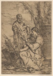 Holy Family with the Virgin Reading by Giulio Carpioni