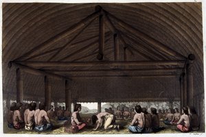 On the island of Friends (Tonga), King Pulaho drinks the Kava - in The Old and Modern Costume by Dr. Jules Ferrario, ed. Milan by Giulio Ferrario