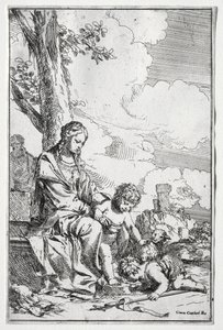 Holy Family with the Infant St. John by Giulio I Carpioni