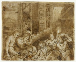 Adoration of the Shepherds (Upper Half) by Giulio Romano