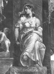 Peace Seated Next to Pope Damasus I (c.304-384) Raphael Rooms (detail)