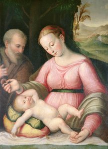 The Holy Family in a Mountainous Landscape by Giulio Romano