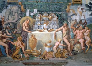 The noble banquet celebrating the marriage of Cupid and Psyche, (detail)