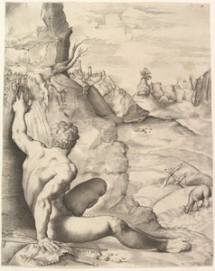 John the Baptist in the Wilderness, ca. 1545-1555 by Giulio Sanuto