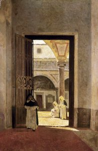 Entrance Hall of a Dominican Convent by Giuseppe Abbati