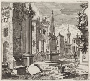 Fantastic Townscape with Ruins by Giuseppe Antonio Landi