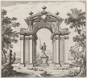 Triumphal Arch in a Landscape by Giuseppe Antonio Landi
