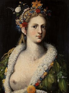 Flora Meretrix. Around 1590 by Giuseppe Arcimboldo