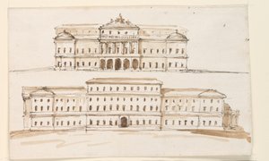 Two Elevations of the Central Part of a Palace by Giuseppe Barberi