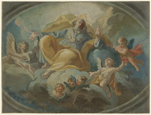 God with Angels in the Clouds