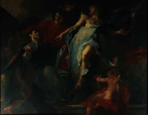 St. Thomas surrounded by angels by Giuseppe Bazzani