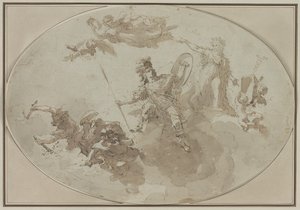 Ceiling Study: Allegory of Peace and War by Giuseppe Bernardino Bison