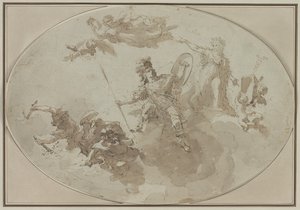 Ceiling Study: Allegory of Peace and War by Giuseppe Bernardino Bison