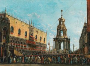 The Giovedì Grasso Festival in front of the Ducal Palace in Venice