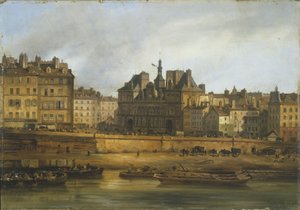 Hôtel de Ville and Place de Grève, seen from Ile de la Cité